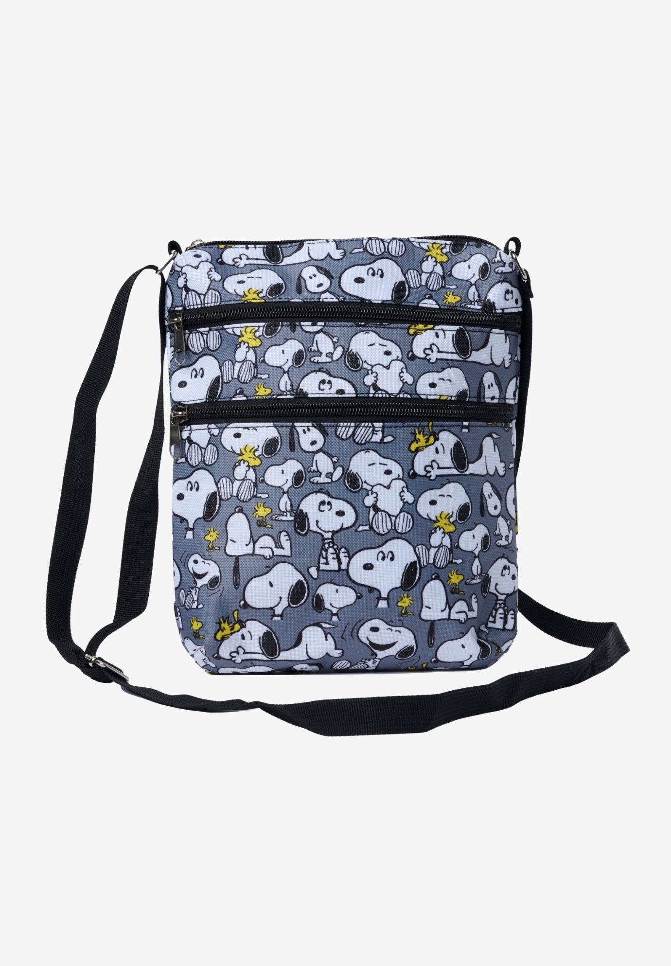 Women's Women's Snoopy Passport Bag Travel Crossbody Purse Woodstock Passport Bag Gray by Peanuts in Gray (Size ONE SIZE)