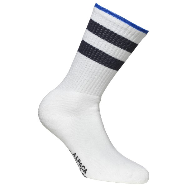 Alpacasocks&Co - Merino Casual Stripes - Multifunktionssocken 45-48 | EU 45-48 weiß