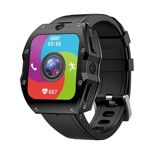 Lokmat Appllp 3 Max Smartwatch, 2,02 Zoll, 4G LTE, Mobilfunk, Schrittzähler, Anruferinnerung, Aktivitätstracker, kompatibel mit Android und iOS, Unisex, GPS, Freisprechfunktion, Mediensteuerung, IPX-4, 55 mm