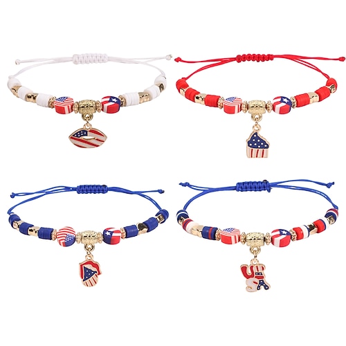 250-jähriges Jubiläum USA Karneval Armband Lässig Erwachsene Unisex Unabhängigkeitstag / 4. Juli 4. Juli Party Leistung Einfaches Karnevalskostüm Verkleiden Image