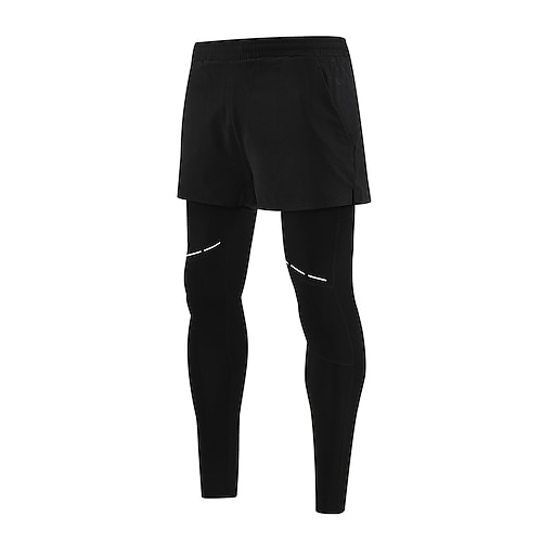 Herren Laufhosen Kompressionsstrumpfhosen Tasche Elastischer Bund Kurze Hosen Unterteile Lässig Outdoor Urlaub Sommer Frühling Herbst Schnelltrocknend Kompression Feuchtigkeitsableitend Image