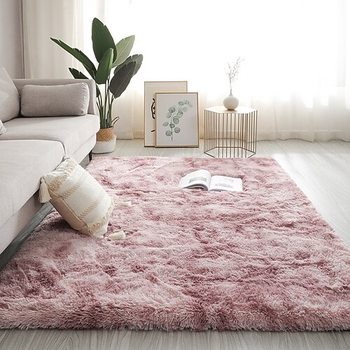 Schlafzimmerteppich im nordischen Stil, flauschiger Bodenteppich, weicher Dekoteppich für Wohnzimmer, Couchtisch, Nachttisch und Mädchenzimmer Image