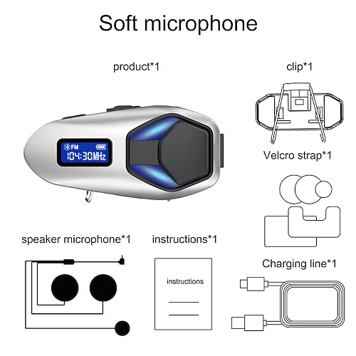 Neues K12-Helm-Bluetooth-Headset für Radfahrer: Musik hören, Walkie-Talkie, HiFi-Audio, IP67 wasserdicht, mit KI-Sprachassistent Image