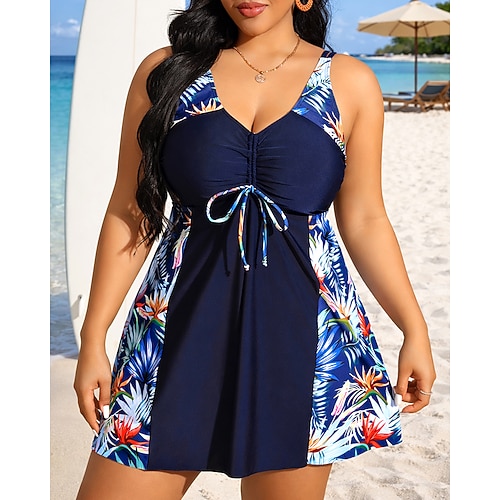 Damen Badeanzug Tankini 2 Teile Tropisch Schnelltrocknend Elastisch Ärmellos Bademode Badeanzug Surfen Strand Schwimmen Sommer Image