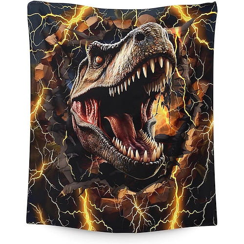 Tag der Unabhängigkeit Decke Fleecedecken Überwurfdecke für die Couch Dinosaurier Geschenk Klassisch 3D Sofa Bett Dekorative Decke Warme Decke Wohndeko Image
