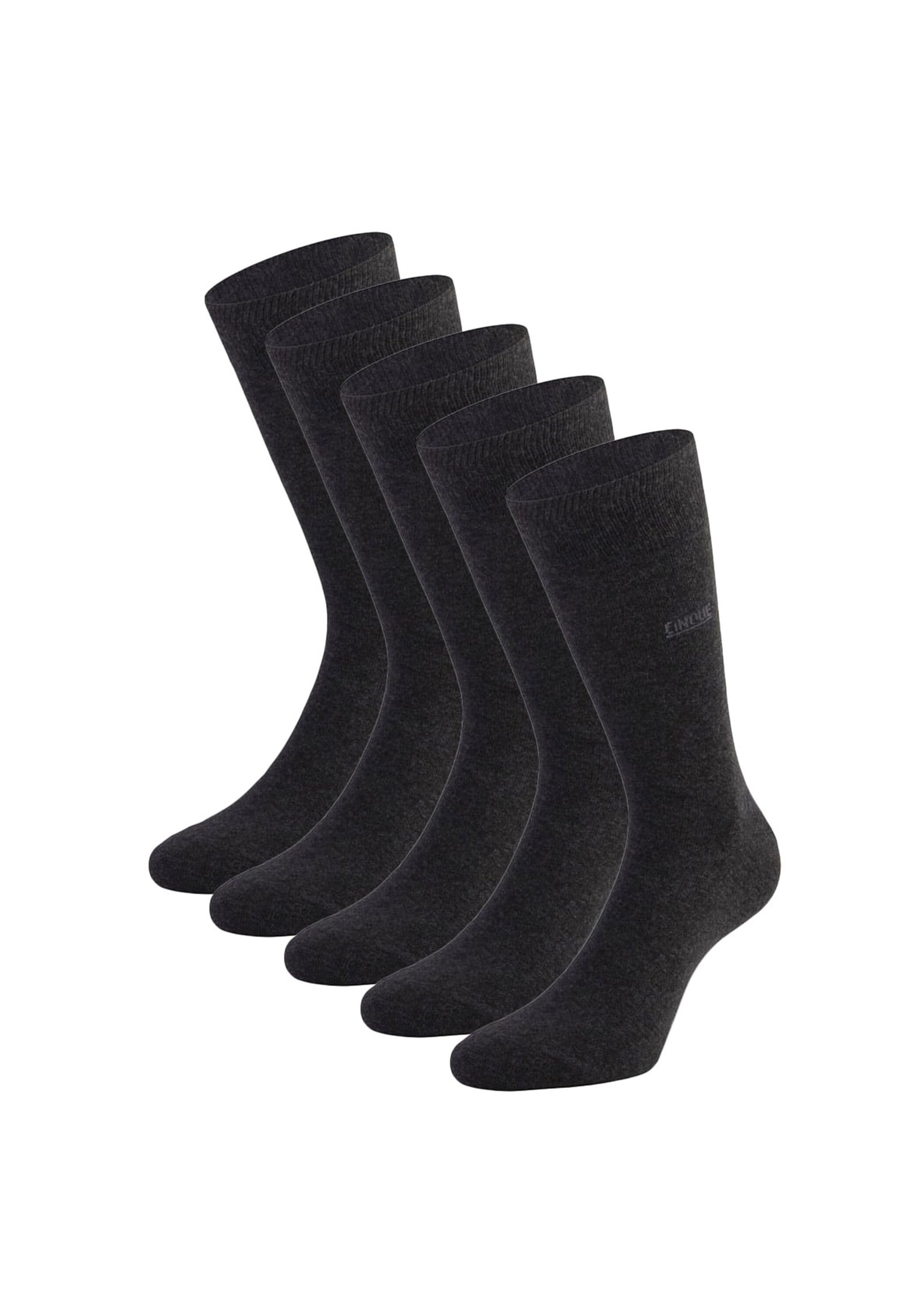 Kurzsocken CINQUE "Socken Business 5P 5er Pack", Herren, Gr. 43-46, grau (anthrazit), Obermaterial: 80% Baumwolle CO. 16% Polyamid PA. 4% Elasthan EL., Socken