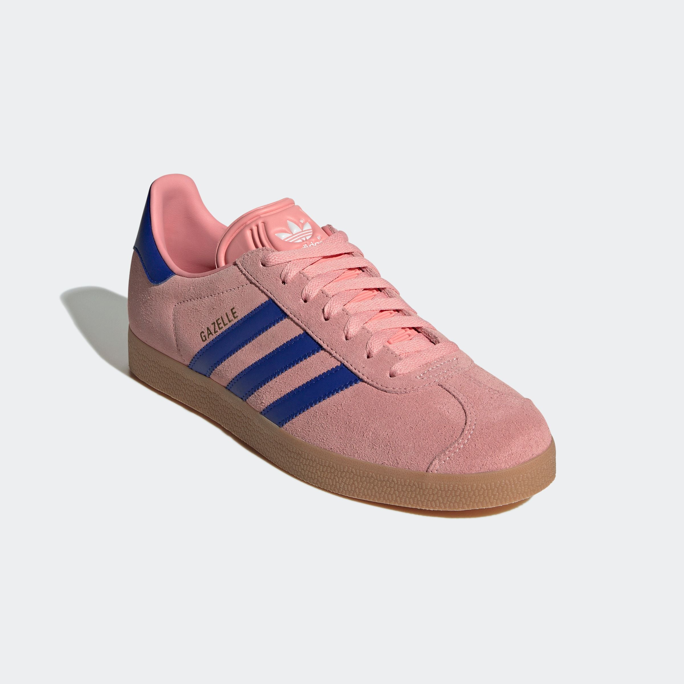 Sneaker ADIDAS ORIGINALS "GAZELLE", Herren, Gr. 40, rosa (semi pink spark, lucid blau, gum 2), Leder, Synthetik, Schuhe Sneaker
