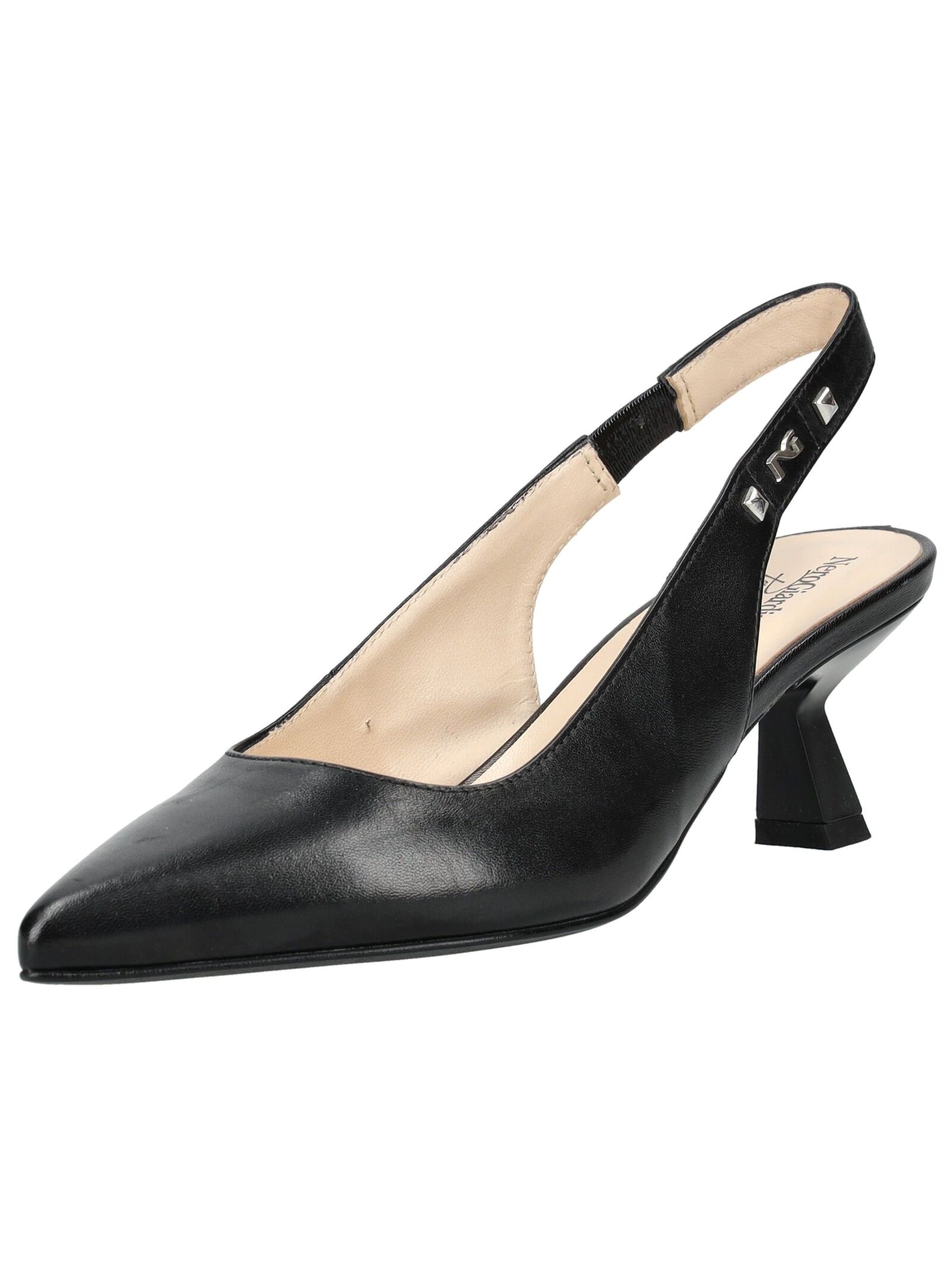 Slingpumps NERO GIARDINI "Nero Giardini Pumps Leder", Damen, Gr. 40, schwarz, Leder, Schuhe Slingpumps