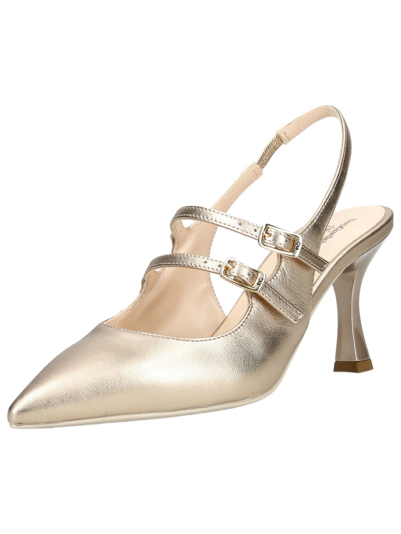 High-Heel-Pumps NERO GIARDINI "Nero Giardini Pumps Leder", Damen, Gr. 38,5, gold, Leder, Schuhe