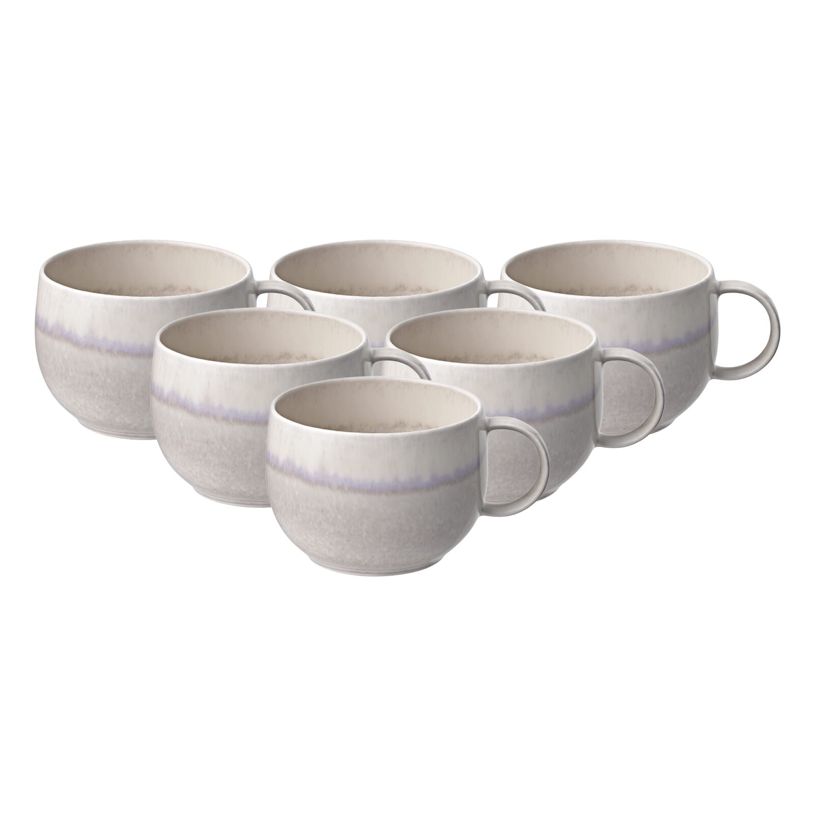 Tasse "Kaffeetassen Perlemor Sand 190 ml 6er Set beige", beige, 6 tlg., Porzellan, LIKE. BY VILLEROY & BOCH, Trinkgefäße, Tasse Image