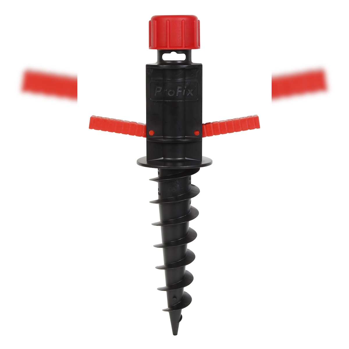 Alberts 609955 Einschraub-Bodenhülse, für alle Standrohre von Ø17 bis 33 mm geeignet, Kunststoff, schwarz/rot, Länge 400 mm Image