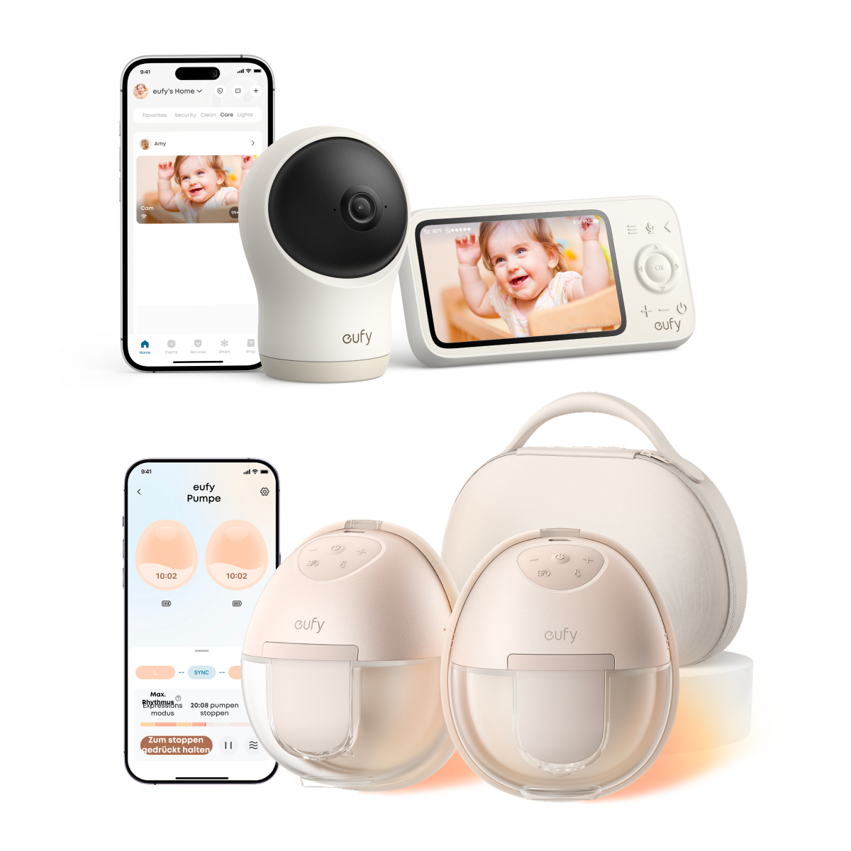 eufy Babyphone C10 mit Tragbare Milchpumpe Pump S1 Pro