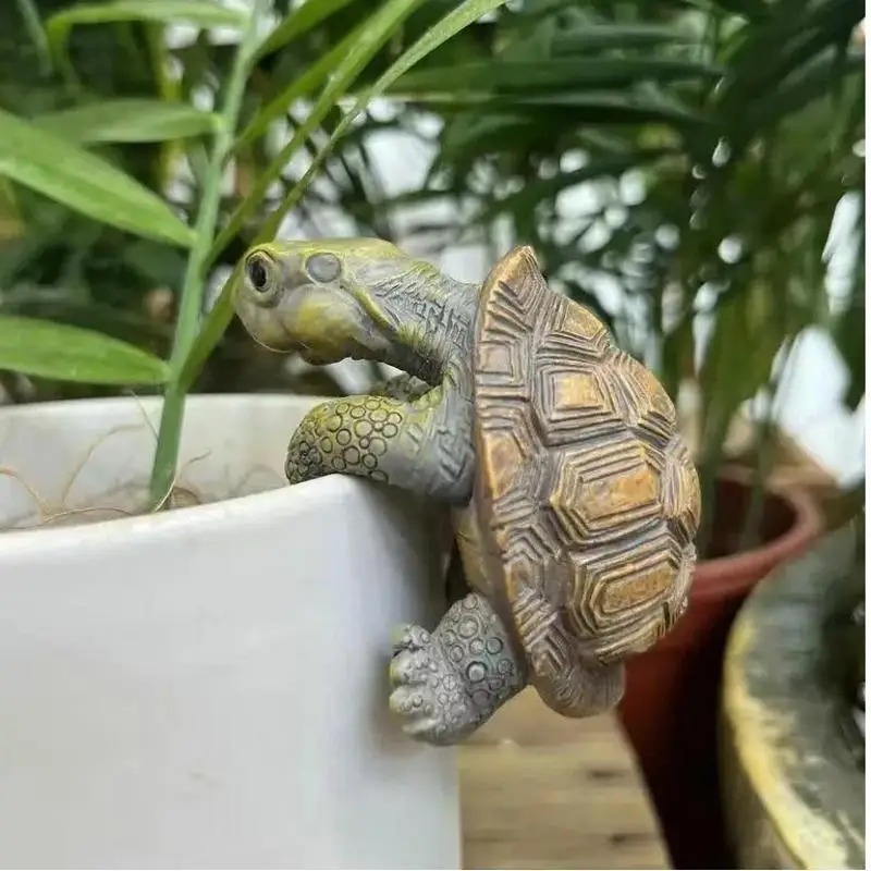 Ornement de tortue de simulation, tortue de dessin animé, décoration de jardin extérieur, décoration de piscine, décoration de paysage, tortue grimpante, décoration de la maison, décoration de pot de