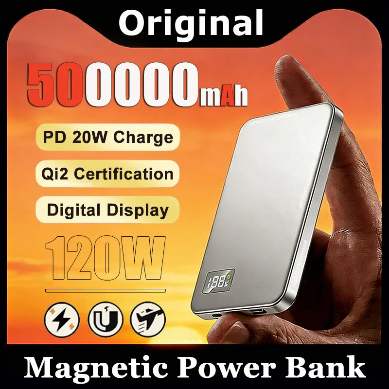 50000 mAh Magnetische Wireless Power Bank 3in1 PowerBank PD 22,5 W Schnelle Lade Externe Batterie Magsafe Für iPhone 17 Huawei Xiaomi Image