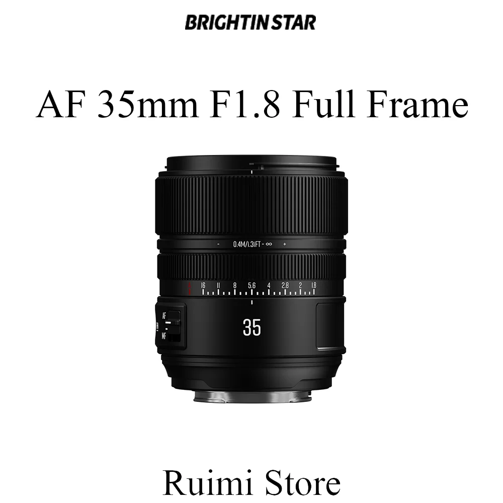 Brightin Star AF 35 mm F1.8 Vollformat-Kameraobjektiv mit festem Fokus, ausgestattet mit STM Silent Stepping Motor für Sony E Nikon Z Mount Image