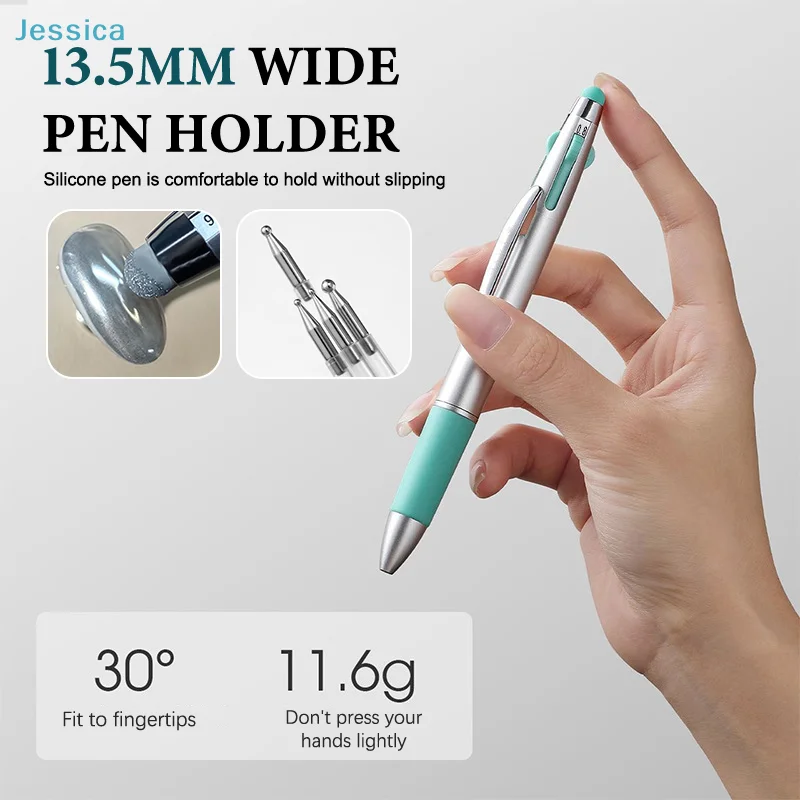  5-in-1 Press Nail Art Dotting Pen – Multi-Head Rhinestone Picker für Punkte, Linien und Nageldesign Image