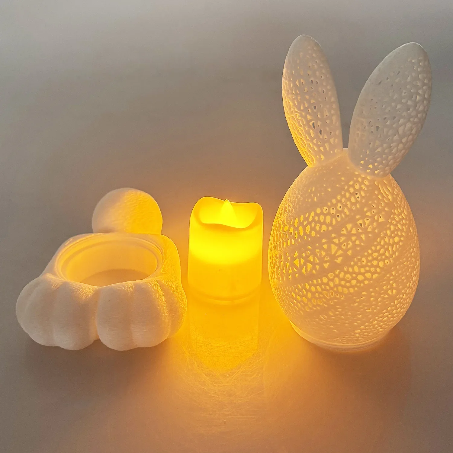 3D-Druck Oster-Beliebter Hasen-Kerzenhalter Dekoration Kreatives Nachtlicht Festliche Dekoration Image