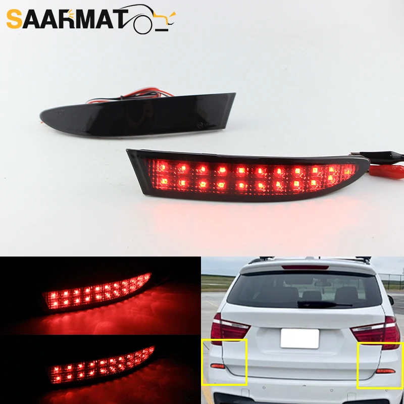 2 Stück rote LED Hecks toß stange Reflektor Rücklicht Baugruppe für BMW X3 F25 Xdrive 20i 28i 2014 2015 2016 2017 63257352209 63257352210 Image