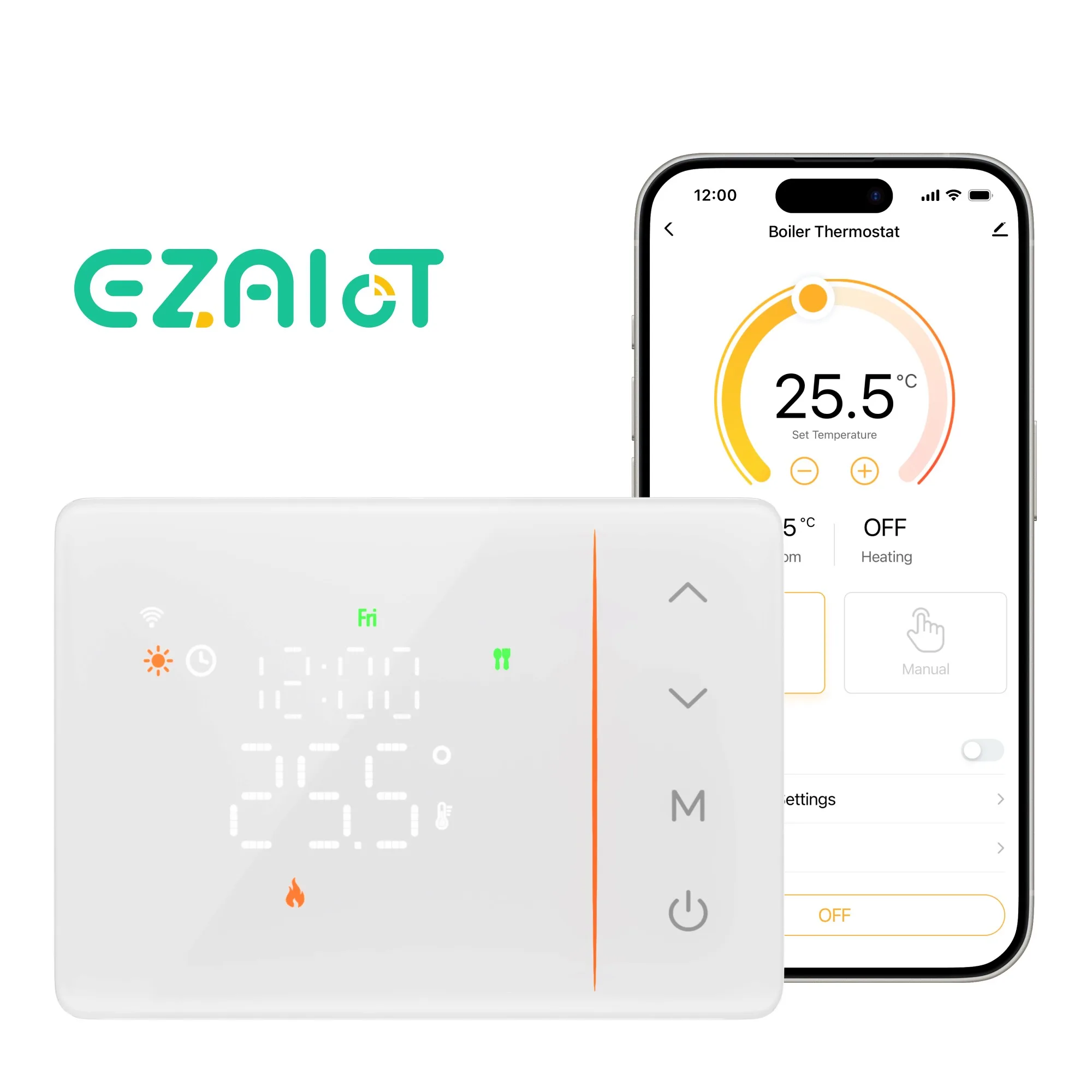 Tuya Smart Kabelloser Thermostat WLAN-Gasheizung/Kühlung Raumtemperatur-Fernbedienung Batteriebetrieben Alexa & Google kompatibel Image