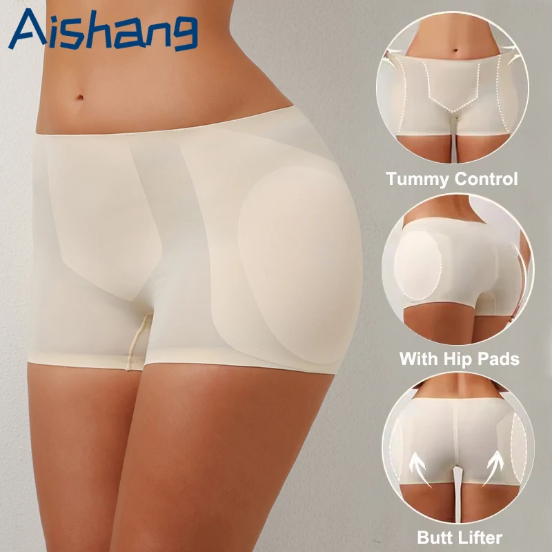 Gefälschte Asses Body Shaper Panty Frauen Abnehmen Unterwäsche Kolben-heber Gepolsterte Höschen Gesäß Enhancer Hüfte Pads Shapewear Shorts Image