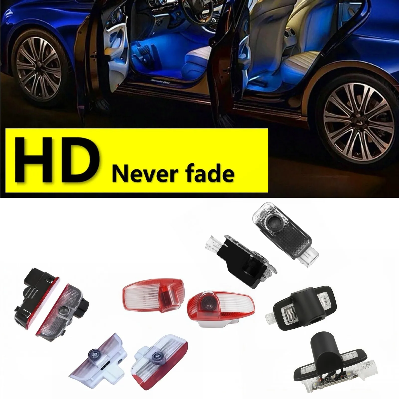 HD 2 Stücke Für Porsche 911 Macan Cayenne 955 957 958 Panamera 970 971 Boxster Tayan 987 718 GTS Cayman LED Autotür Projektor Licht Image