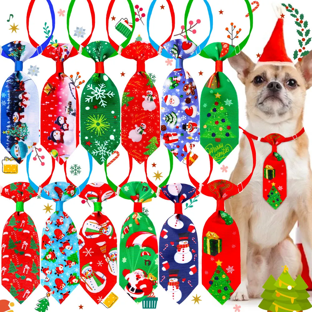 10 stücke Hund Krawatte Für Weihnachten Für Hunde Haustiere Bowties Krawatten Weihnachten Hund Pflege Haustier Zubehör Für Kleine Hunde Image