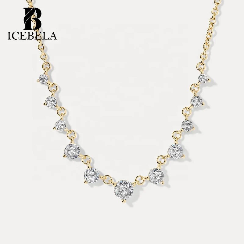 ICEBELA alta gioielleria placcato oro 18k lusso elegante 925 in argento Sterling grazia ciondolo in zircone collane da donna
