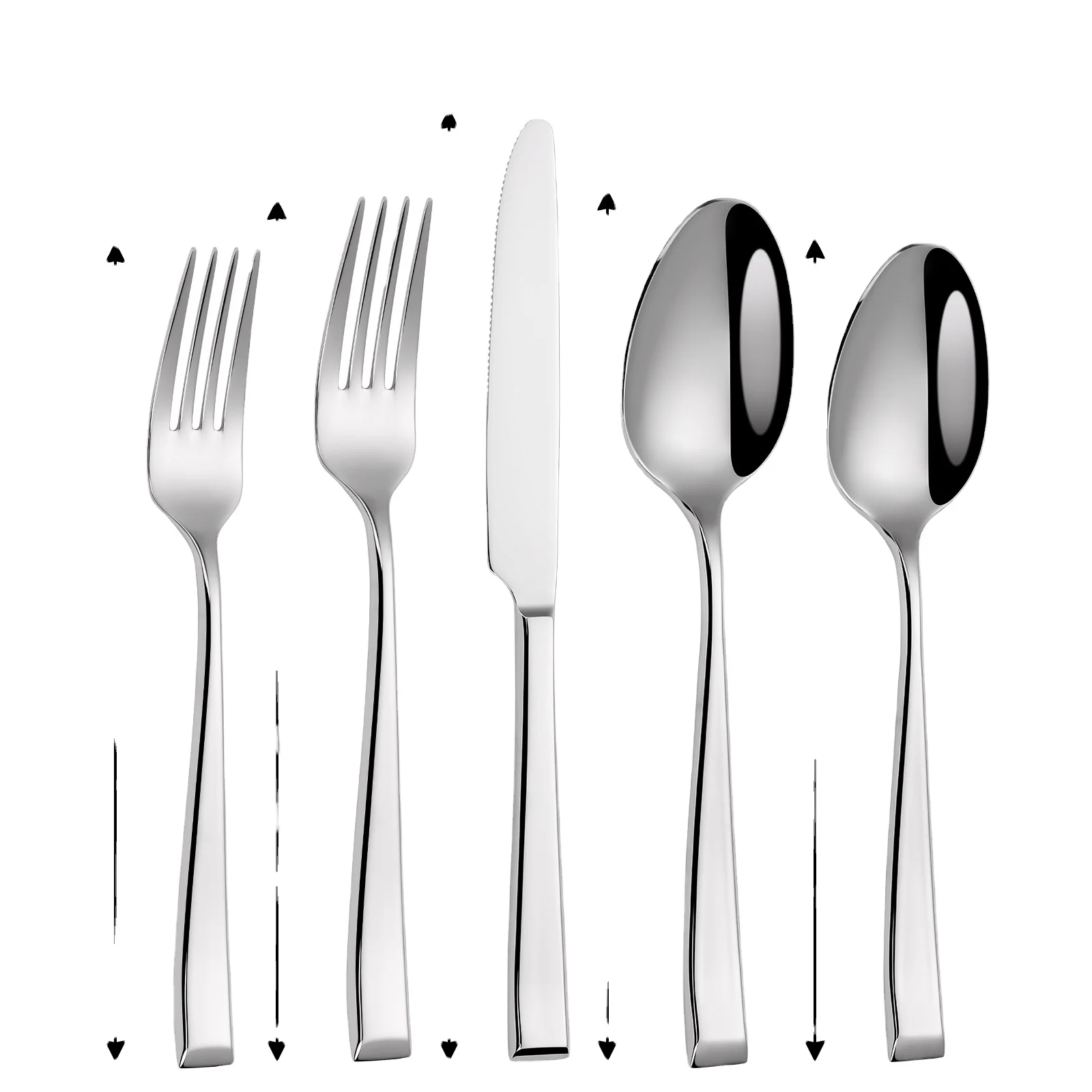 304 in acciaio inox Custom di alta qualità oro posate ristorante cucina stoviglie posate reali Set di posate per il matrimonio