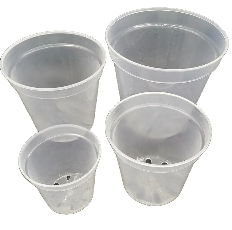 Vasi per orchidee in plastica trasparente all'ingrosso vasi per orchidee con fori vasi trasparenti per orchidee con fori cestini in plastica trasparente