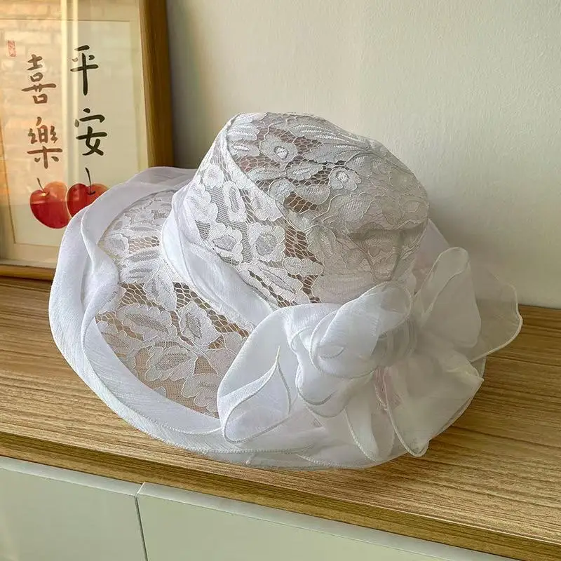 Cappelli estivi di nuova moda per le donne a fiori da sposa fedora formale Kentucky Derby cappelli a tesa larga da chiesa cappello