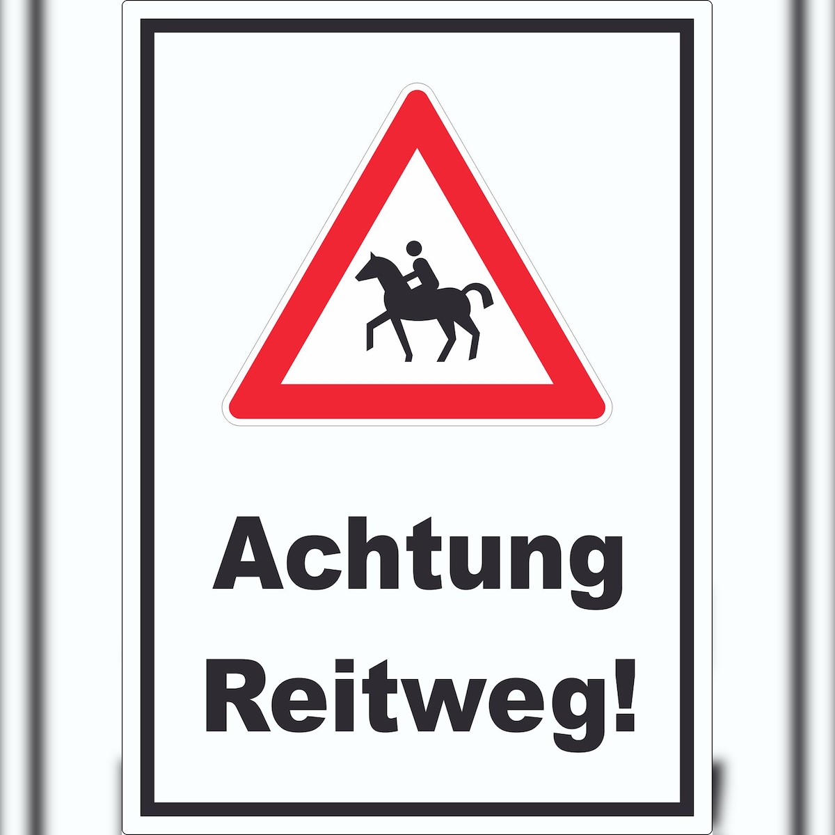 HB-Druck Achtung Reiterweg Aufkleber A6 (105x148mm) Image
