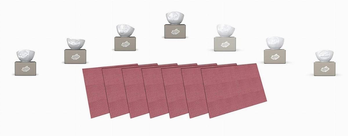 Schalen-Set 7-tlg. je 500 ml + Tischsets - FIFTYEIGHT Schalen-Set 7-tlg. je 500 ml + Tischsets - Dekor weiß - 1 Set Image