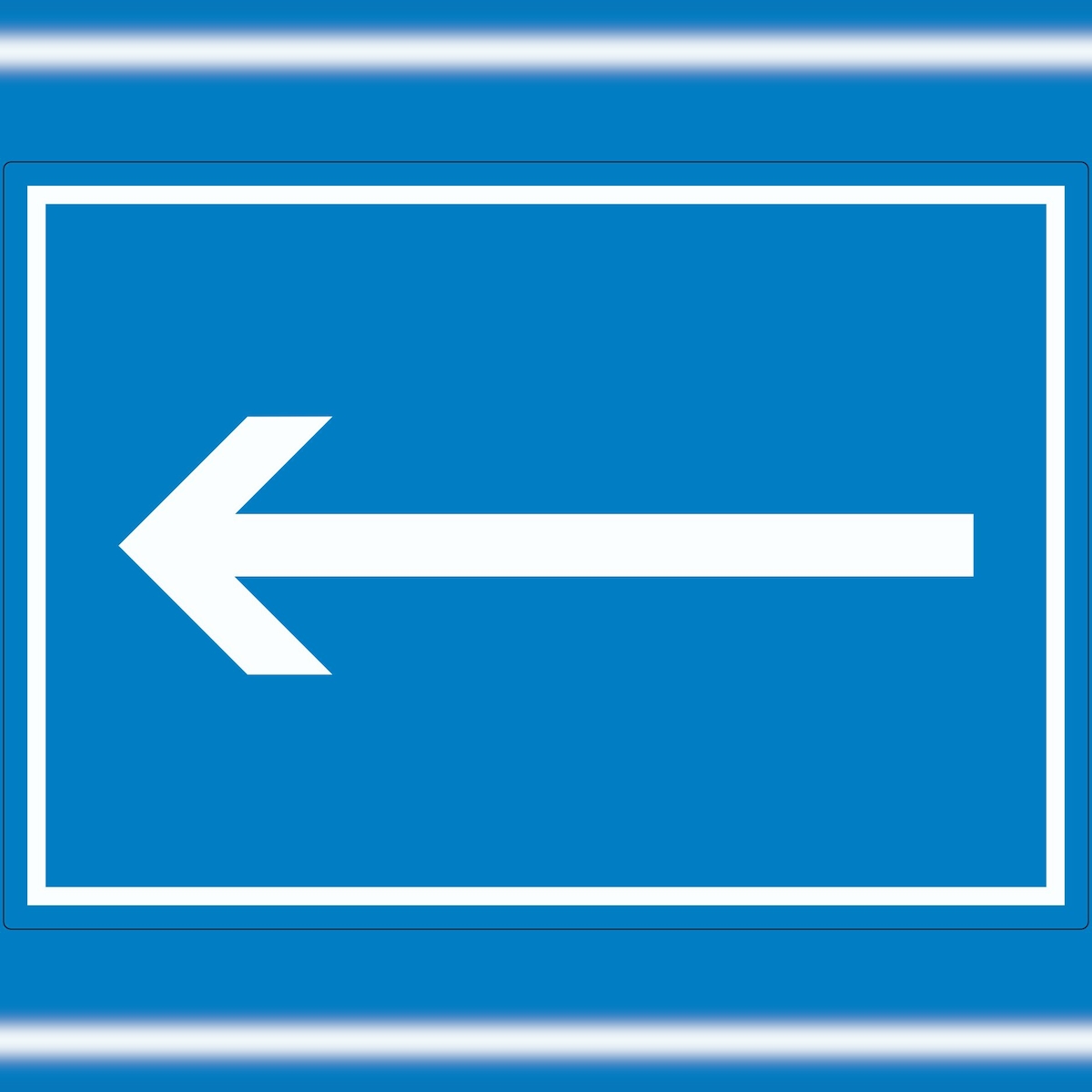 HB-Druck Richtungspfeil links Aufkleber waagerecht weiss blau Pfeil A7 (74x105mm) Image