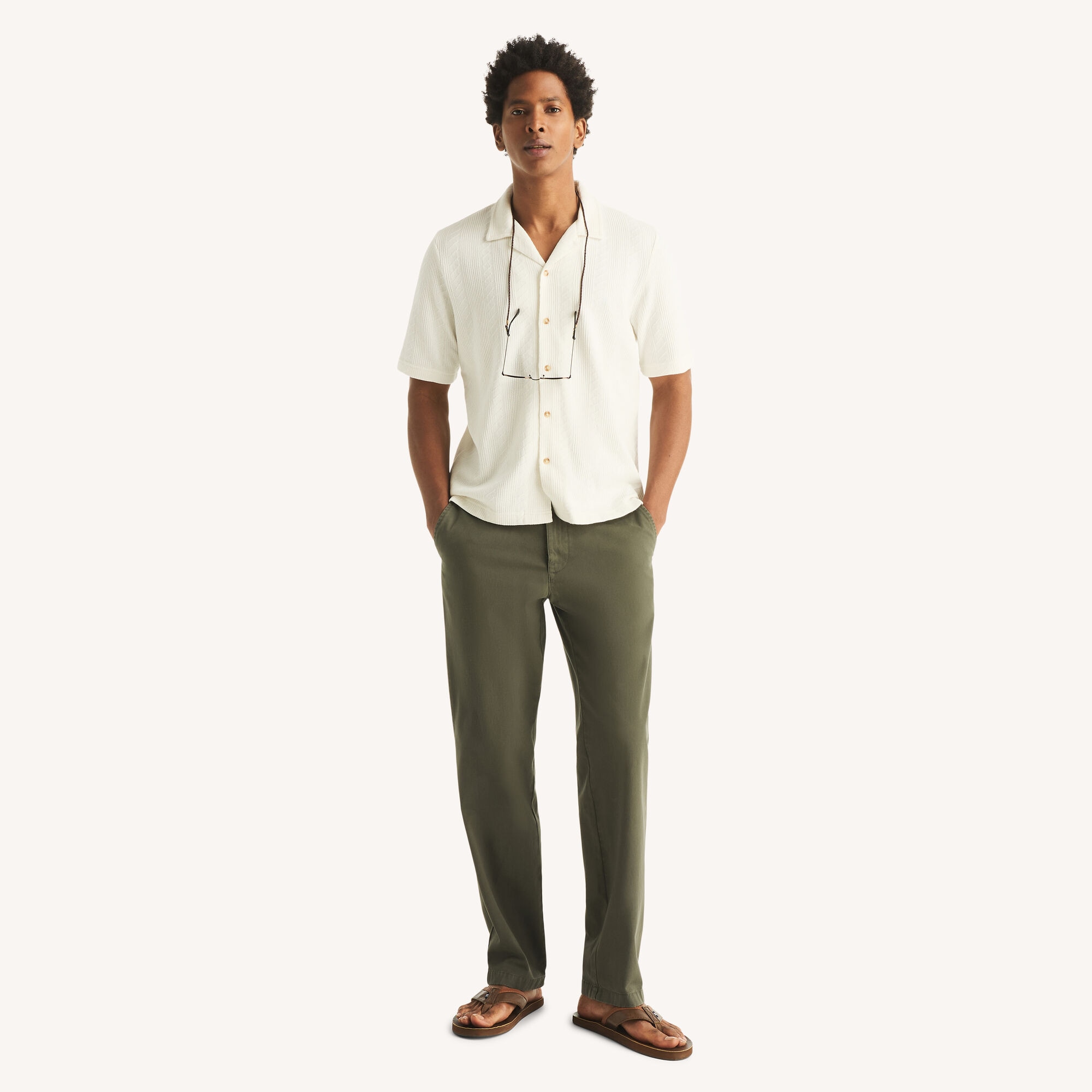 Nautica Men's Garment-Dyed Deck Pant 301 (Olive), 36x32