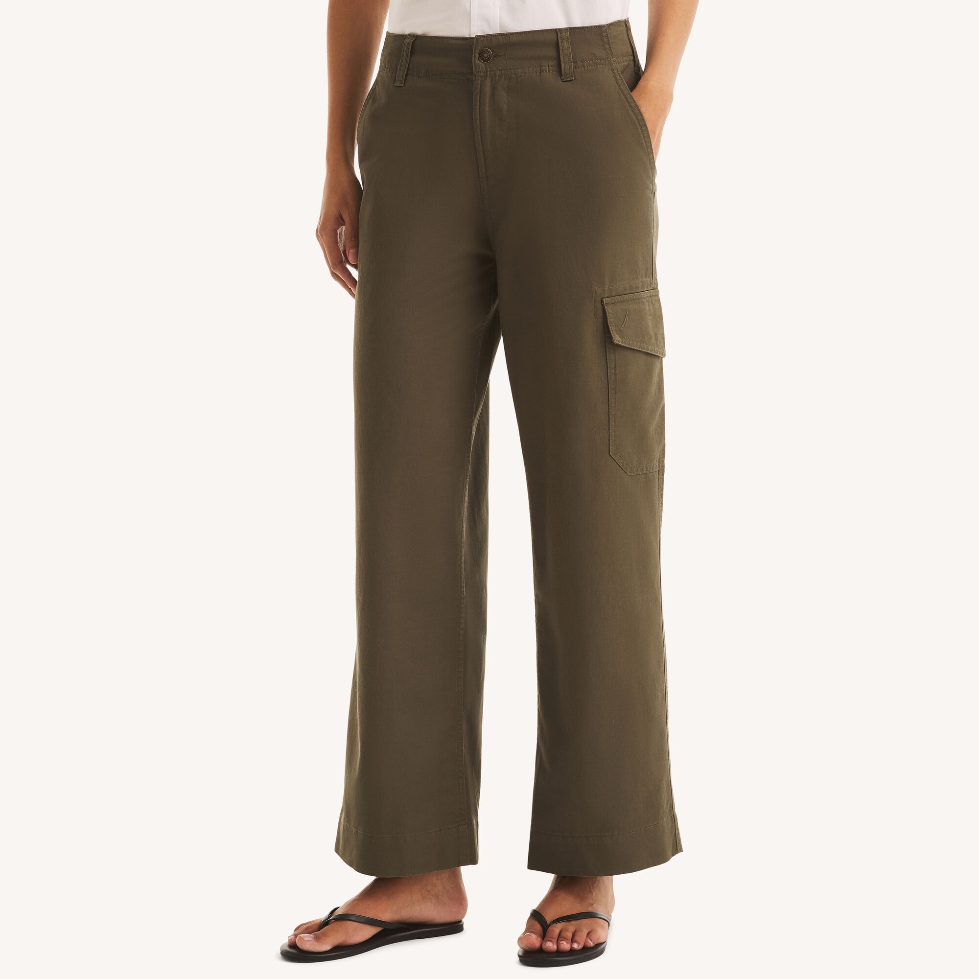 Nautica Women's Relaxed Cargo Pant 384 (Rain Forest Green), 6