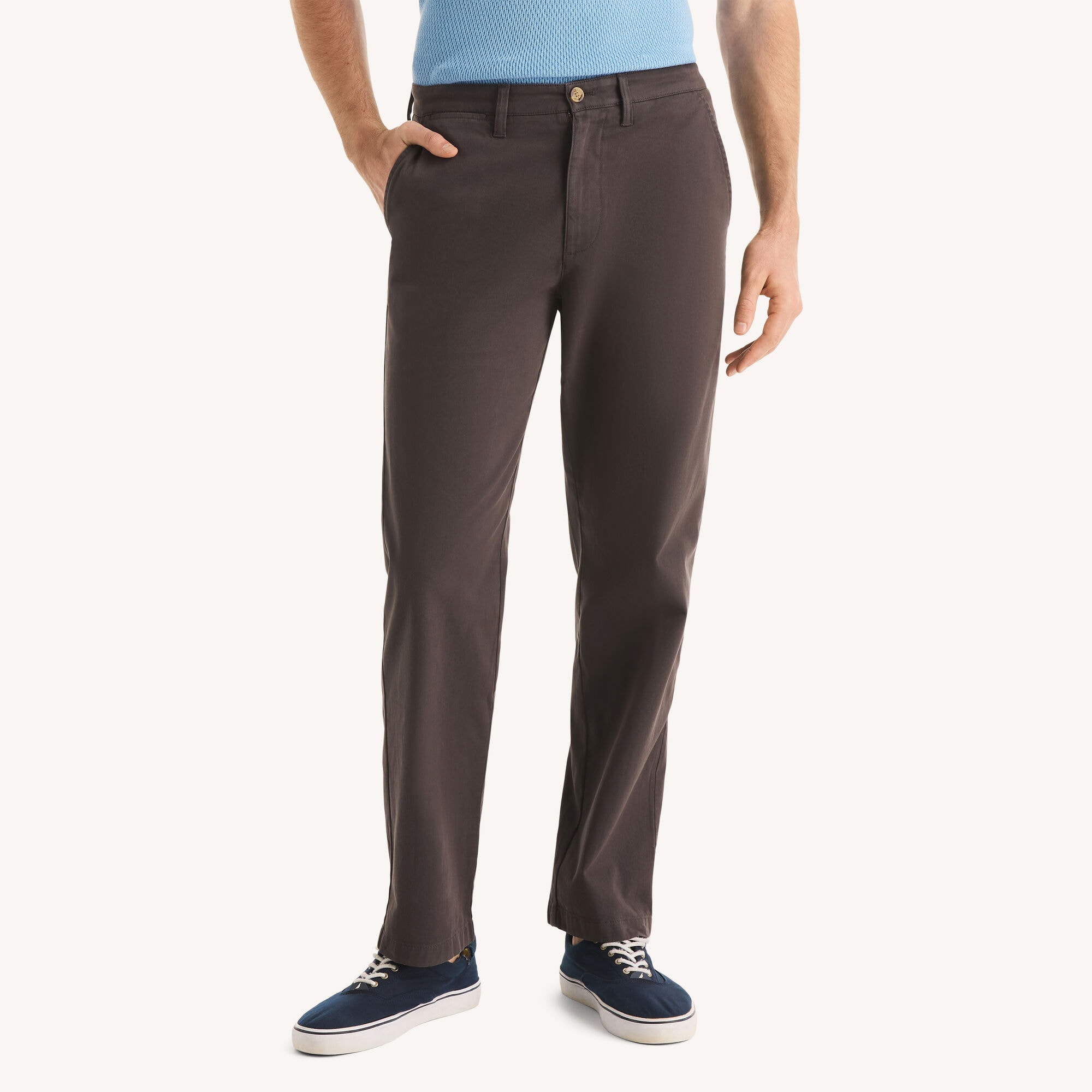 Nautica Men's Garment-Dyed Deck Pant 024 (Grey Carbon), 34x32