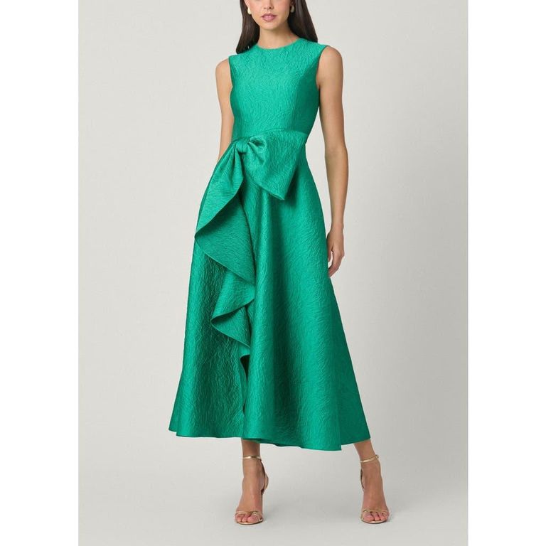 Midnight Laura Jacquard Dress - Green - Shoshanna Dresses
