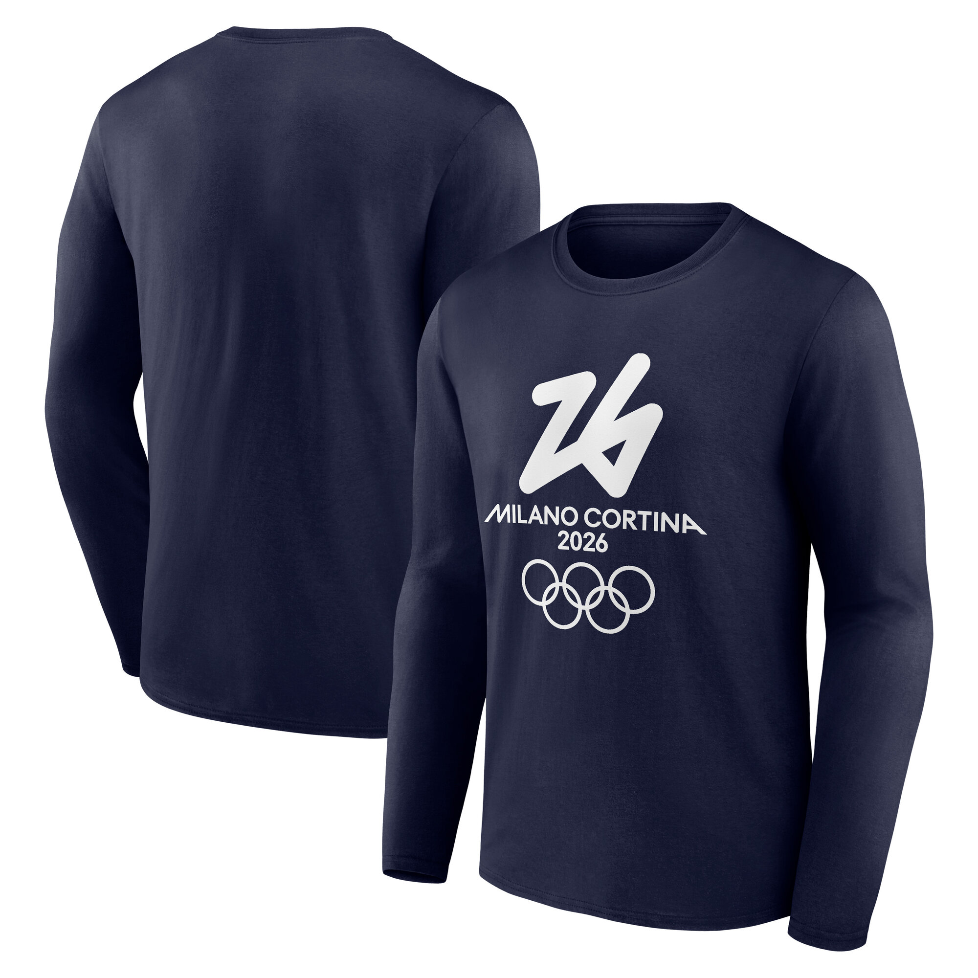 Milano Cortina 2026 Grafik-Langarmshirt – Marineblau Image