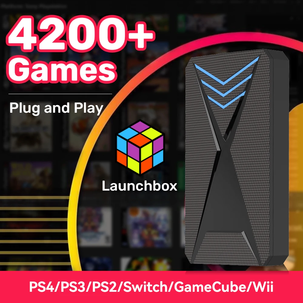 JMachen Lbox 2 to disque dur de jeu avec 4280 certains jeux 3D et PC pour PS4/PS3/PS2/Switch/Wii/Wiiu Console de jeu vidéo pour PC/ordinateur portable