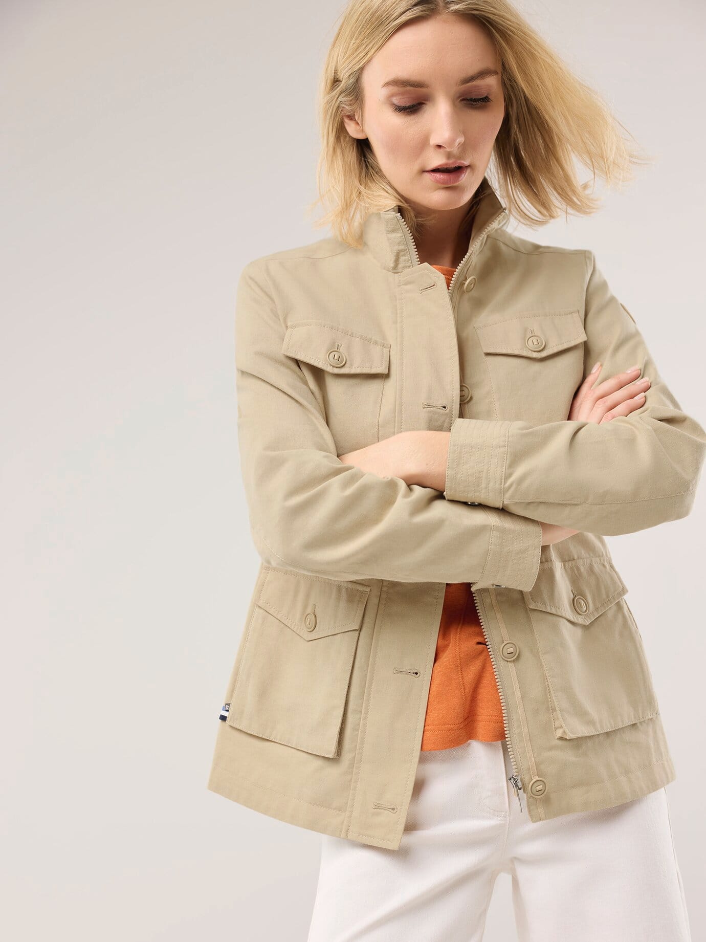 Walbusch Damen Cotton Field Jacket Beige