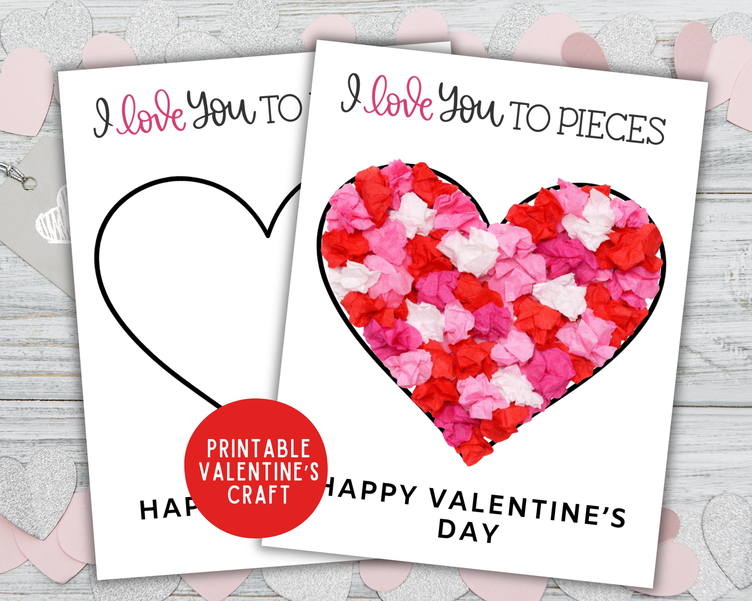 Lavoretto di San Valentino con carta velina, lavoretto di San Valentino con carta strappata a forma di cuore, attività per bambini piccoli, asilo nido