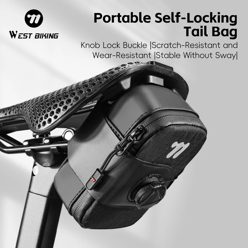 WEST BIKING Mini Fahrradsatteltasche mit Knopfverschluss Tragbare Fahrrad-Hecktasche Werkzeugaufbewahrungstasche MTB Rennrad Zubehör Image