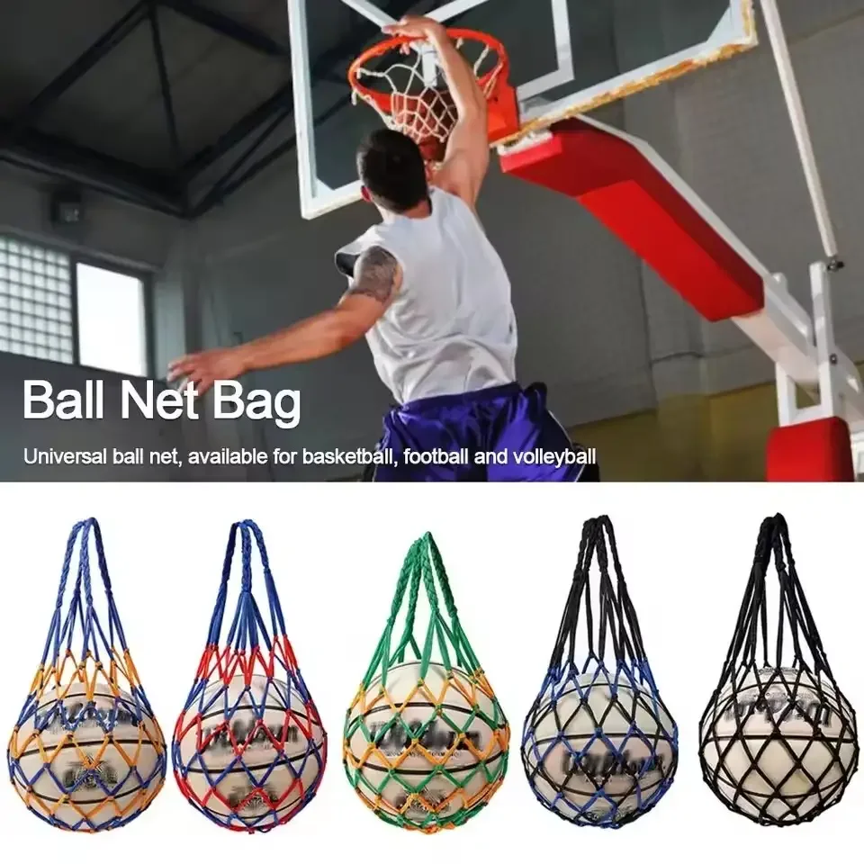 Basketball-Netztasche, tragbare, multifunktionale, dick gewebte Netz-Aufbewahrungstasche, langlebige Nylon-Trainingstasche für alle Arten von Bällen ﻿ Image