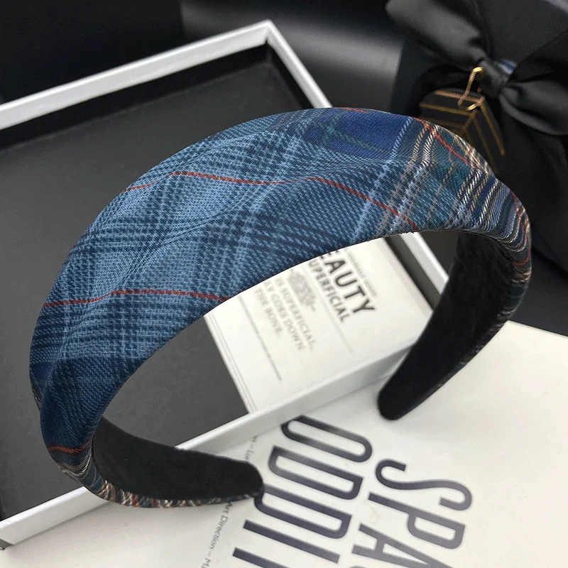 Modische karierte Haarnadel und Haarreifen mit hoher Krone für Damen, neuer Stil, täglicher Gebrauch, Haardruckkopfreifen Image