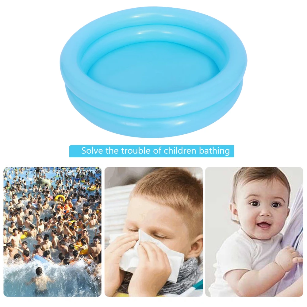 Sommer-Baby-Schwimmbecken, aufblasbar, tragbar, für Kinder, Outdoor, Planschbecken, 60 cm, rund, für Kleinkinder, Badezimmer, Schwimmring, Spielzeug Image