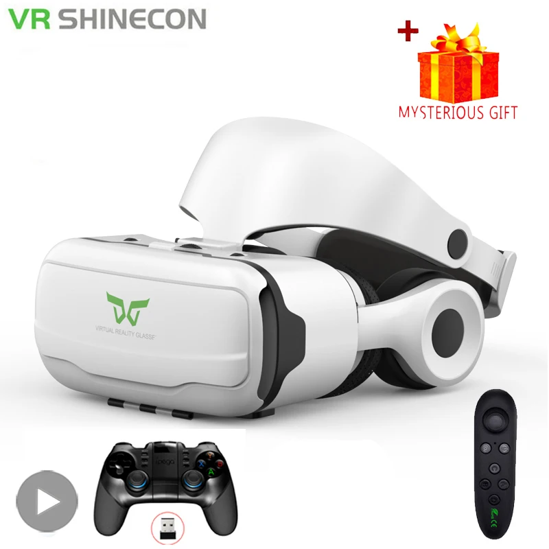 VR Brille Virtual Reality 3D Headset Helm Für Android iPhone Smartphone Handy Spiel Wirth Echte Brille Geräte Linsen Image