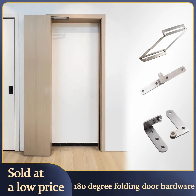 180-Grad-Klapptür, Kleiderschranktür, flache Falttür ohne untere Schiene, Holztür, platzsparend, klappbar aus Edelstahl 304