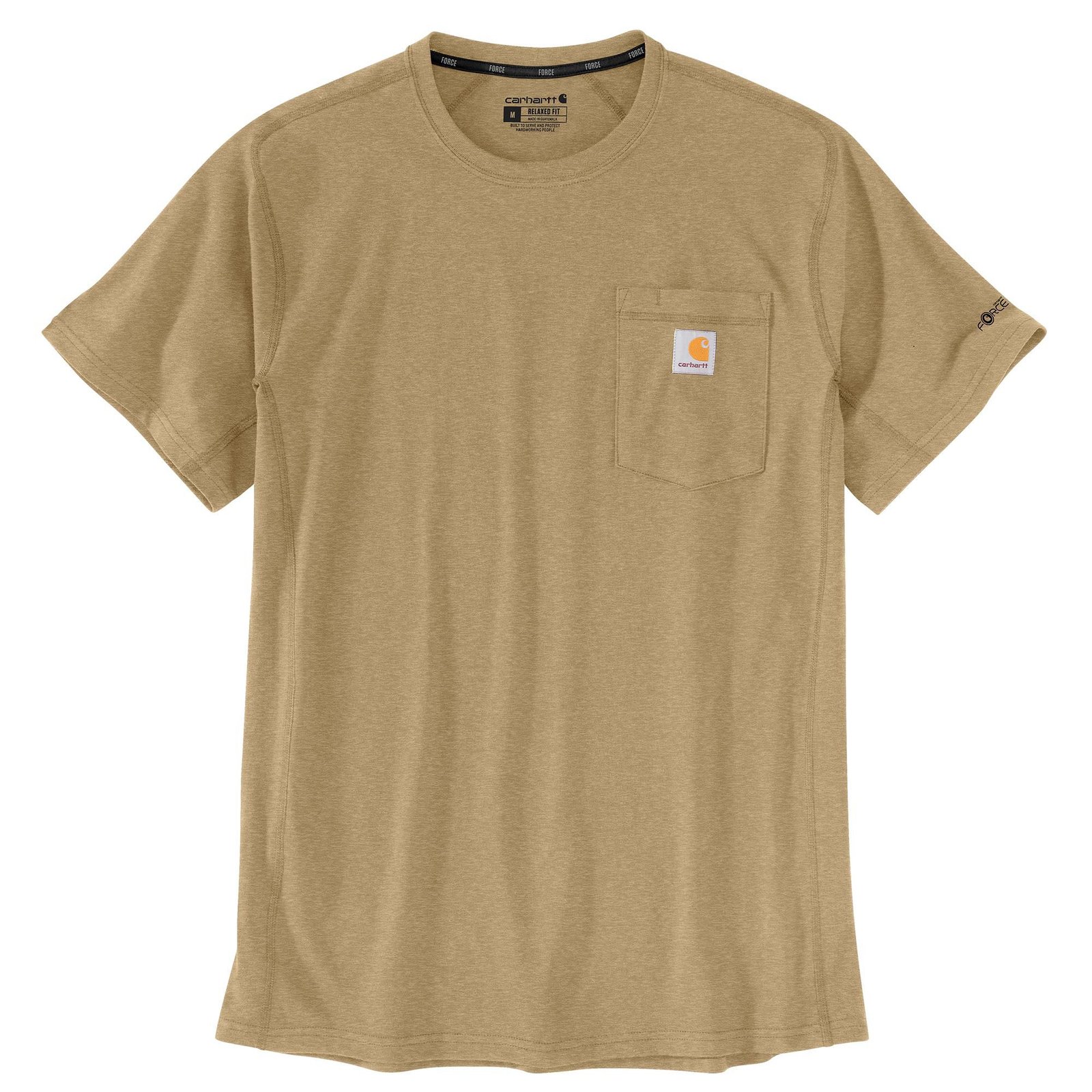 Carhartt Men's Force Relaxed T-Shirt (Size XXXL) Sandstone Heather, Poly + Cotton