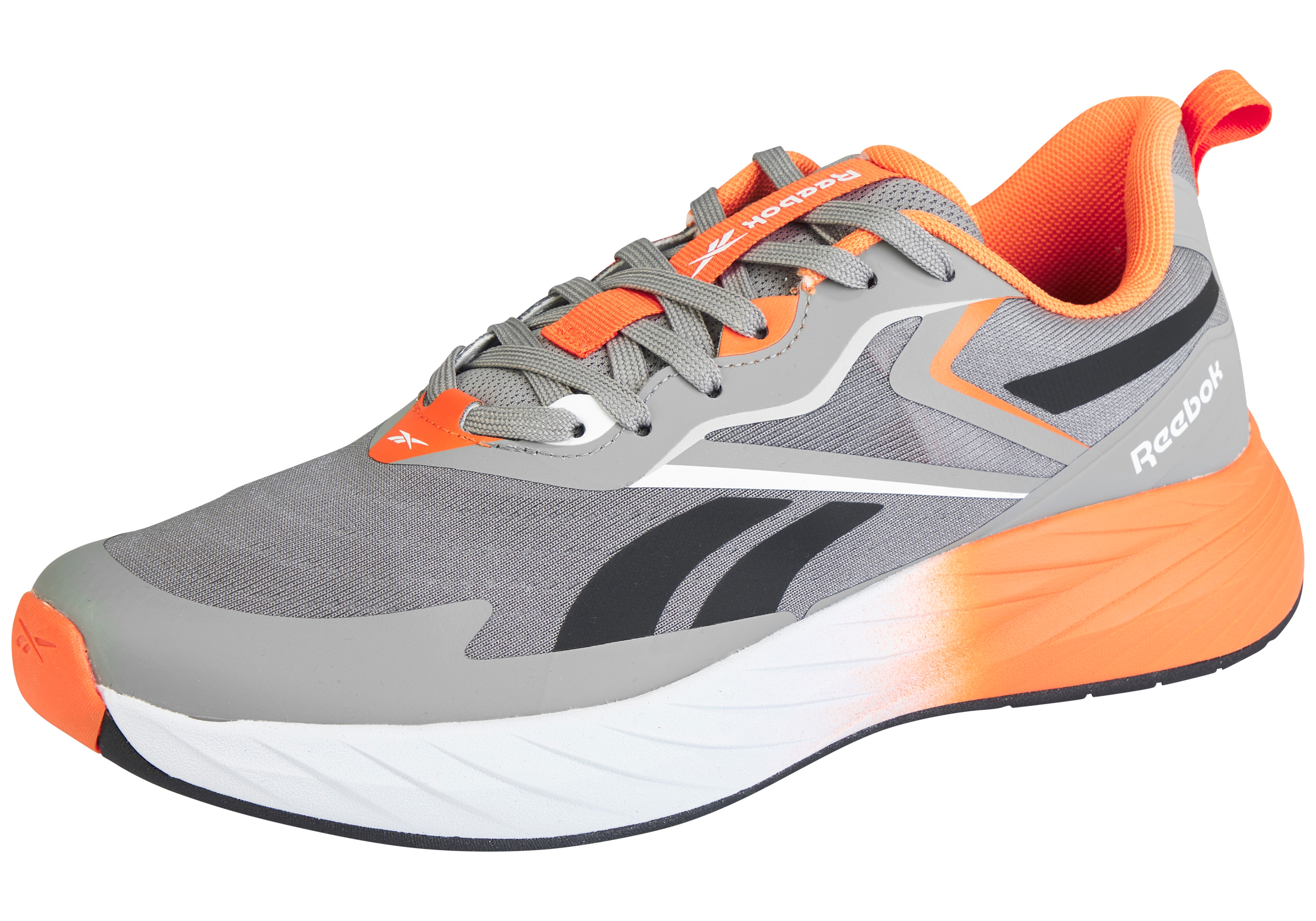 Laufschuh REEBOK "VERSE", Herren, Gr. 47, grau, schwarz, atomic tangerine, Synthetik, Textil, Schuhe Laufschuh