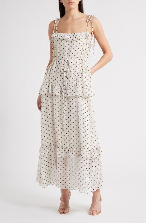 Polka Dot Tiered Maxi Dress - Natural - Julia Jordan Dresses